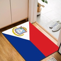 Tapis de sol rectangulaire en caoutchouc imprimé drapeau de Saint-Martin, paillasson antidérapant 40*60 cm pour décoration d'entrée intérieure et extérieure