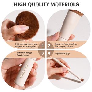 Ensemble de pinceaux de voyage BS-MALL, taille mini, outils de maquillage, kit de pinceaux de maquillage doux, logo personnalisé, pinceaux cosmétiques, ensemble de poudre et de sac - Product Image 3