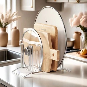Estante de Almacenamiento de Acero Inoxidable para Tapas de Ollas y Tablas de Cortar, Tipo Moderno, para Cocina, Instalación Gratuita, Uso Doméstico - Product Image 2