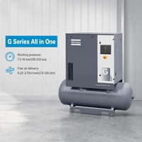 Compresseur d'air rotatif à vis Atlas Copco homologué CE, monophasé 240 V, silencieux, 10 CV, 15 CV, 20 CV, 300 L, avec sécheur d'air et filtre