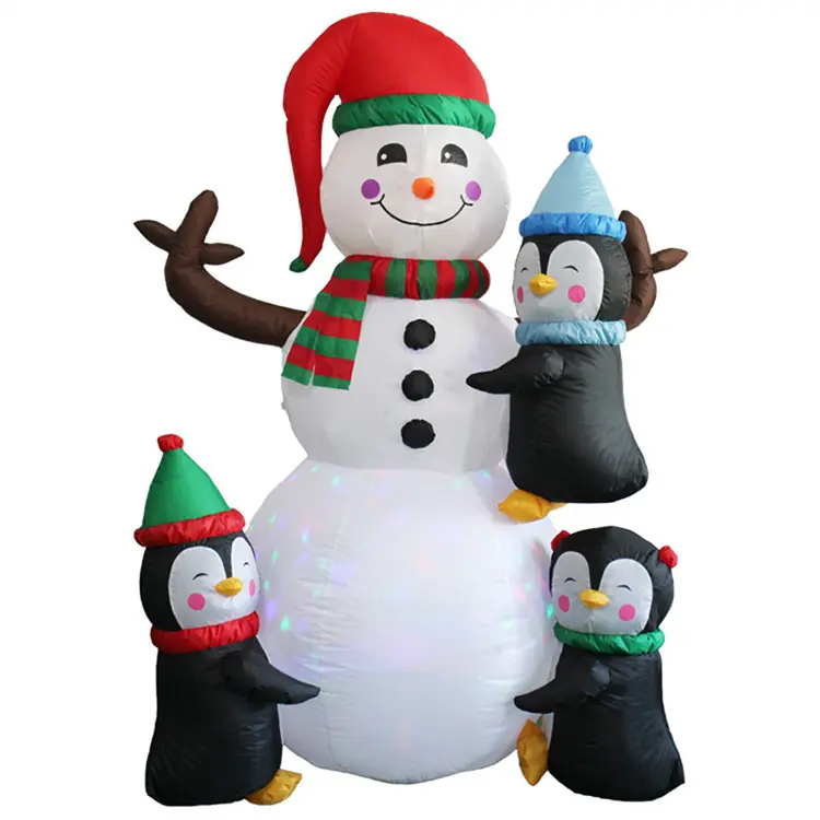 Anka New Design Yard Out Inflatable Christmas Snowman With Penguin Christmas Inflatable Decoration