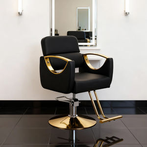 Cadeira de Barbeiro e Salão Comercial com Design Moderno, Apoio de Braço em Couro Sintético, Bomba Hidráulica, Altura Ajustável, Assento Giratório e Alta Densidade - Product Image 6