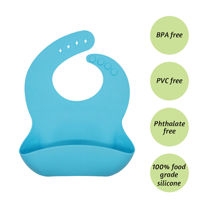 Bavoir bébé en silicone imperméable, couleur personnalisée, pour nourrissons et tout-petits, tablier repas pour enfants, design 106, logo personnalisé, vente en gros - Product Image 4