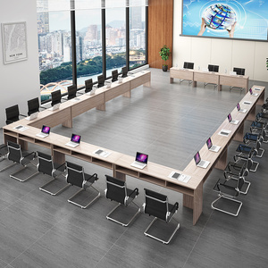 Di chuyển Modular gỗ combinable đa chức năng văn phòng bảng Mesa de conferencia bảng de runion mềm dẻo Bàn hội nghị - Product Image 1