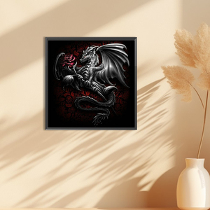 1PC 40*40cm DIY Black <strong>Dragon</strong> Rose Diamond Painting <strong>Art</strong> Craft Full Round Beads Creative Diamond Painting Kit for Wall Decoration - Product Image 4