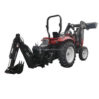 4x4 Landwirtschaftlicher Radtraktor mit Heckbagger im Angebot, Anhängbare Baggerlader, Neuzustand, Ladermaschine mit Kernpumpenkomponente