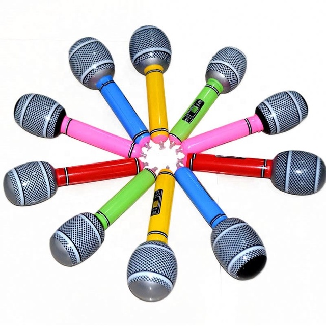 36cm & 24cm PVC Inflatable Microphone Toy | Assorted Colors Kids Singing Toy for Parties & Role Play