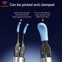 Nettoyeur d'oreilles robotisé avec caméra endoscopique, otoscope, pince à épiler robotisée, cure-oreille WiFi 1080P 12MP pour usage domestique, Omni-Gyro USB