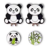 Clip Magnético para Gorra de Golf con Diseño de Panda y Bambú, con Marcador de Pelota de Golf Extraíble, Novedoso, con Logotipo Personalizado, Regalo de Golf
