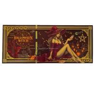 Livraison Gratuite Collection Halloween Cadeau Sorcière Billet de Banque en Plastique Plaqué Or Polymère