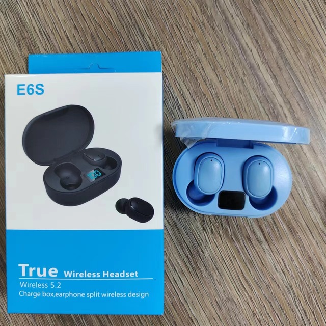 Mini E6S Wireless Headphones Blue Tooth Earphones Headsets Tws Earbuds with Mic