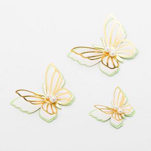 Decoración para Pasteles de Boda, Compromiso, Cumpleaños, Regalo, Adornos de Papel con Perlas y Mariposas Estilo INS, Venta al Por Mayor - Product Image 3