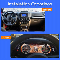 Écran tactile numérique 12,3 pouces Android DSP GPS pour tableau de bord de voiture, panneau d'instruments modifié, Jeep Wrangler 2011-2016, garantie 1 an