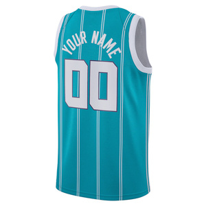 Maillots de basket-ball personnalisés pour hommes <span class=keywords><strong>Charlotte</strong></span>, chemises brodées, uniformes pour jeunes, vêtements de sport avec logos, impression à chaud - Product Image 2