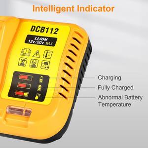 Station de charge de batterie DCB112 pour outils électriques Dewalt, batterie lithium 12V/20V, <span class=keywords><strong>chargeur</strong></span> de batterie Li-ion pour perceuse 12V 20V - Product Image 3