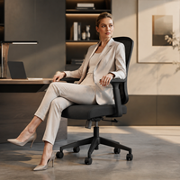 Chaise de bureau ergonomique en maille avec support lombaire réglable, accoudoirs pivotants et siège en mousse – Vente en gros de chaises de bureau informatiques