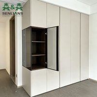 Armoire en bois européenne moderne sur mesure, portes de placard réglables en contreplaqué, montage facile et portable pour mobilier de chambre d'hôtel