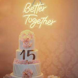 Enseigne néon « Better Together » à LED blanc chaud pour décoration murale, mariage, fête, chambre à coucher, art mural, alimentée par USB - Product Image 5