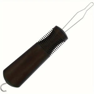 أداة مساعدة لارتداء الملابس بخطاف للزر والسحاب، مقبض مانع للانزلاق، مريحة الاستخدام، مصنوعة من البلاستيك ABS، بطول 7.5 بوصة، مناسبة لكبار السن وذوي الاحتياجات الخاصة، لون أسود - Product Image 1