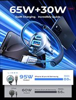 Chargeur de voiture 65W USB C Charge rapide pour téléphone 16 15 Pro Max Adaptateur de chargeur de voiture Super Fast Type C