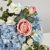 Meistverkaufte Realistische Blaue und Rosa Künstliche Rosen aus Seide für Hochzeitstisch-Dekorationen und Zurück-zur-Schule-Dekorationen
