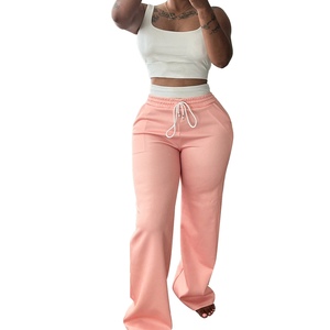 ชุดเซ็ต 2 ชิ้น เสื้อกล้ามแบบผูกคอ ดีไซน์เอวคู่ กางเกงขายาวเอวสูงทรงขากว้าง สไตล์ลำลองสปอร์ต แฟชั่นสำหรับผู้หญิง ประจำฤดูร้อน - Product Image 6