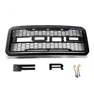Zhuosheng Xinqi Matte Black LED Front Grille for F250 2008-2019 <b>Plastic</b> Material New Condition ZS-0000 Model OE F250 - Product Image 1