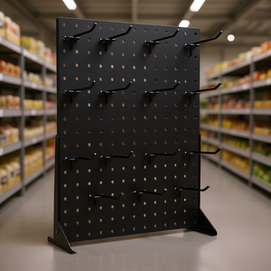 Support d'affichage mural en métal noir de 250 mm, solution d'affichage industrielle à panneau unique - Product Image 2