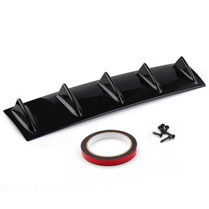 Diffuseur de pare-chocs arrière de voiture ABS 536 mm noir, style aileron de requin à cinq ailettes, ajustement universel - Product Image 4