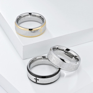 NEW Christian <strong>Cross</strong> <strong>Ring</strong> <strong>Silver</strong> Plated Religious Stainless Steel <strong>Rings</strong> Men for Women Eternity New Fashion Party Gifts Jewelry - Product Image 1