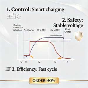 Chargeur rapide intelligent AC-<span class=keywords><strong>DC</strong></span> haute efficacité 14,6 V 60 A, certifié CE pour les batteries <span class=keywords><strong>Renogy</strong></span> LiTime Battle Born Victron SOK Eco-Worthy - Product Image 2