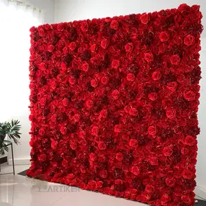 Wedding Decor Silk White Roses Flower Backdrop Panel Indoor Decorative Flowers Artificial Flower Wall