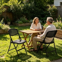 Chaise pliante légère d'intérieur et d'extérieur en maille plastique respirante pour jardin, balcon, fête et sièges temporaires