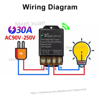 Interrupteur relais intelligent WiFi haute puissance WeLink 30A - Contrôle à distance sans fil via APP/Alexa/Google Home |   Minuterie et automatisation DIY