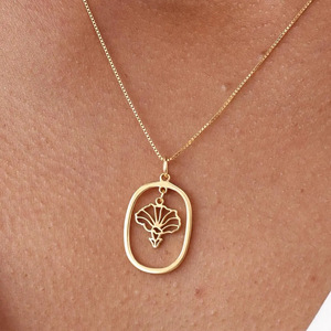 12 <span class=keywords><strong>naissance</strong></span> fleur collier ovale en acier inoxydable pendentif colliers pour femmes bijoux <span class=keywords><strong>naissance</strong></span> fleur charme collier pour femmes cadeaux - Product Image 3