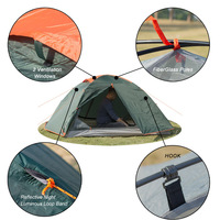 Tente de camping double couche avec résistance améliorée aux intempéries et au vent pour la randonnée en famille, abri toutes saisons