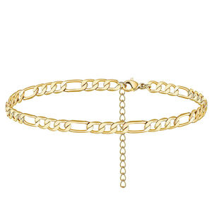 Hot Selling Minimalist Stainless Steel 18k Gold Plated Adjustable Figaro Chain Bracelet For Women Girls Men Jewelry