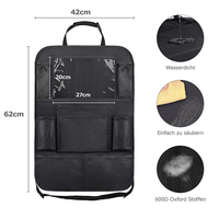 Organisateur de siège arrière de voiture en Oxford 600D avec logo personnalisé, sac de rangement avec écran transparent et compartiment pour tablette tactile