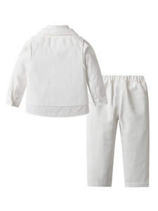 Vente directe du fabricant, vêtements pour enfants à manches longues, <span class=keywords><strong>gilet</strong></span> pour bébé, blanc, ensemble de baptême pour garçons, de 6 mois à 7 ans - Product Image 3