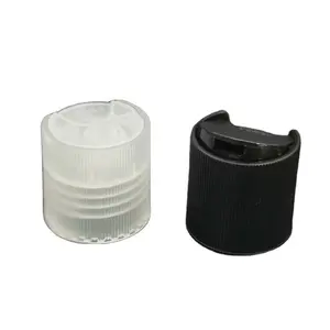 24/410透明PP塑料盘顶瓶盖罗纹黑色压倒洗发水瓶盖用于瓶装
