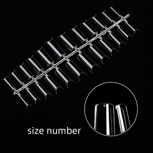 504 faux ongles carrés effilés semi-couvrants extra longs sans courbe en C transparents 12 tailles pour extension d'ongles en salon – Outil de pose facile - Product Image 2