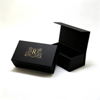 Boîte de luxe avec logo personnalisé, fermeture magnétique, couvercle en carton rigide, boîte en carton noir avec aimant, emballage de boîtes cadeaux en carton