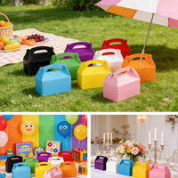 Boîtes à friandises en papier multicolores en vrac pour anniversaires, pique-niques, mariages, emballages cadeaux, boîtes à dragées colorées pour fêtes avec poignées