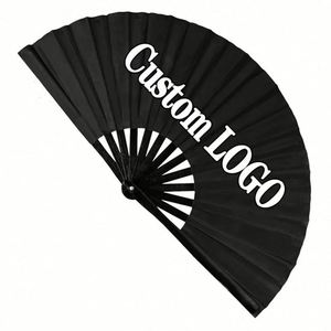 2025 Custom Printed <b>Large</b> Rave Hand <b>Fan</b> 13 Inch Bamboo Ribs Full Color Printing Promotional Gifts - Product Image 5
