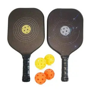 Pickleball kürekler Set petek fiberglas Pickleball kürekler dahil olmak üzere Pickleball raketler, 4 topları ve taşıma çantası