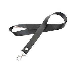 Lanière simple faite sur commande de sangle noire épaisse de polyester sans le logo - Product Image 1