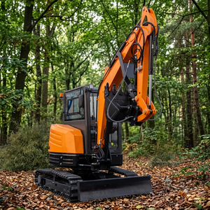 Piste en acier pour pelle sur chenilles sans queue avec lame bouteuse large pour la réparation routière et le creusement de fossés de drainage, couleur personnalisée, OEM ODM - Product Image 1