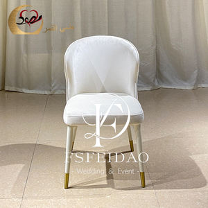 Sillas Metálicas Contemporáneas Nórdicas con Tapicería de Terciopelo Blanco para Eventos de Lujo - Product Image 2