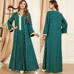 TW Аравийский халат для женщин модное простроченное платье с Абая с длинным рукавом весеннее платье для женщин