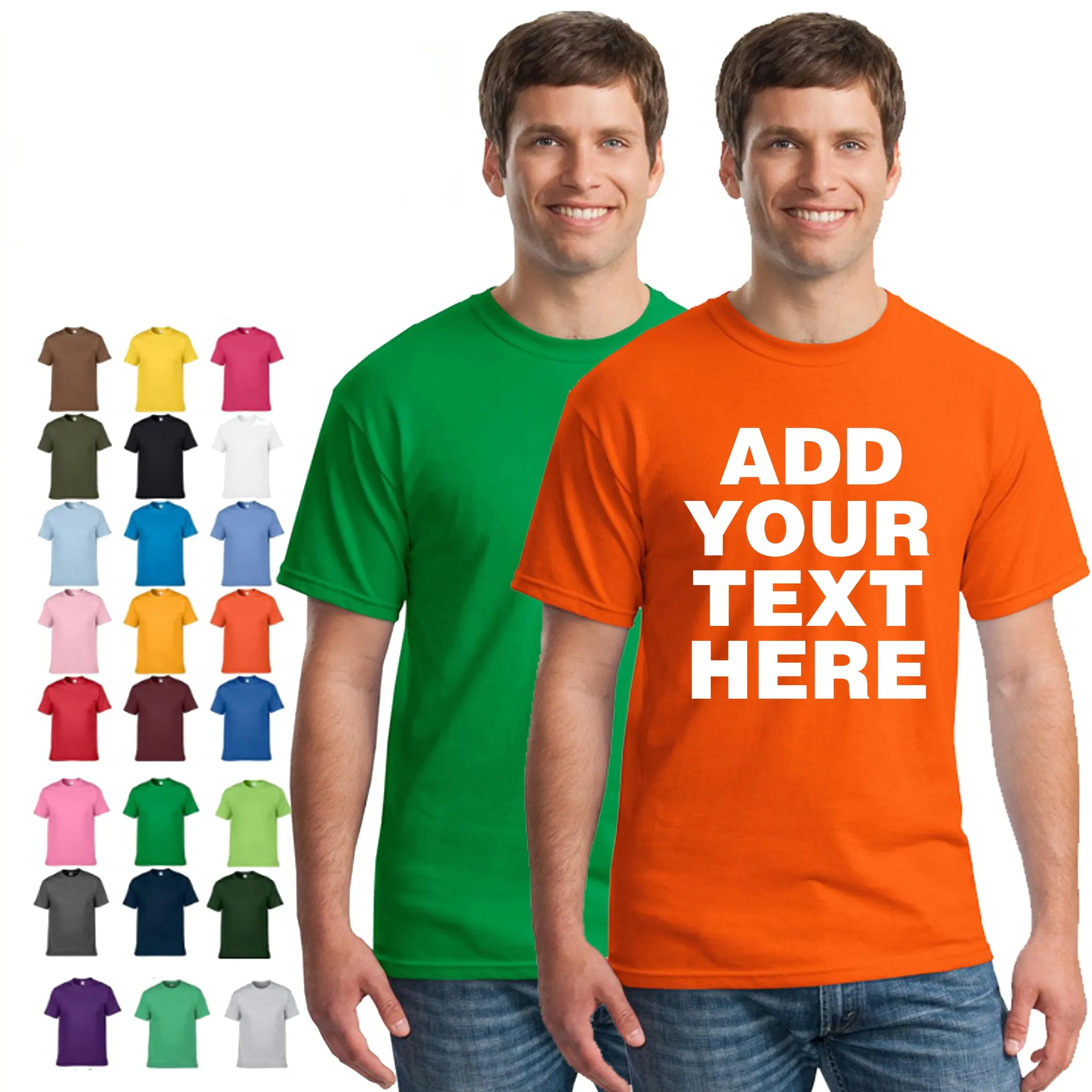 Wholesale 180Gsm 100% Cotton Unisex Blank Men Tshirt Custom Logo Printing Men's T-Shirts